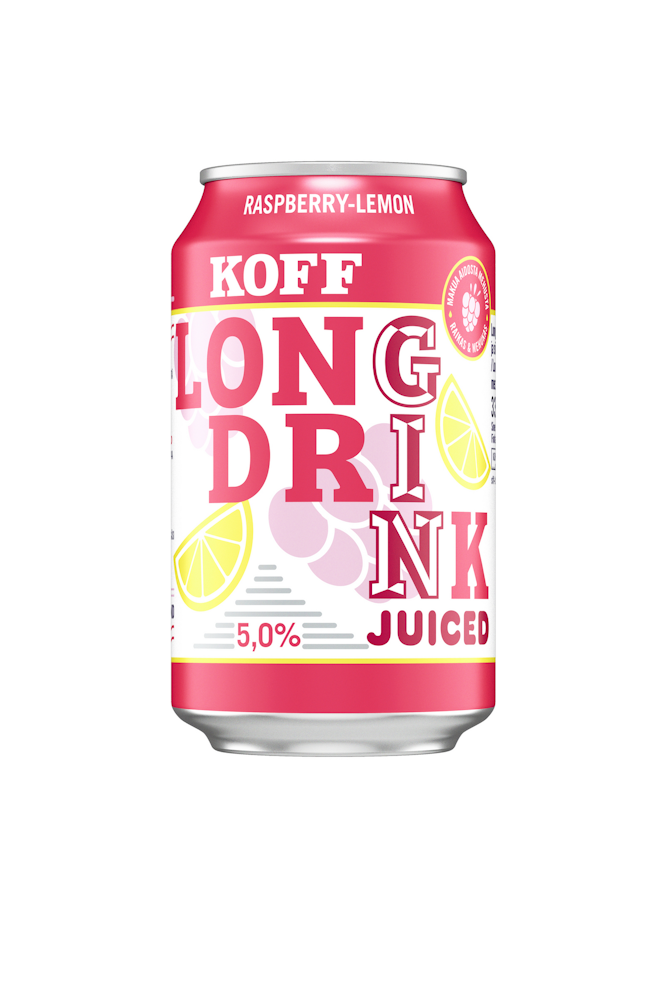 Koff Long Drink Juiced vadelma-sitruuna
